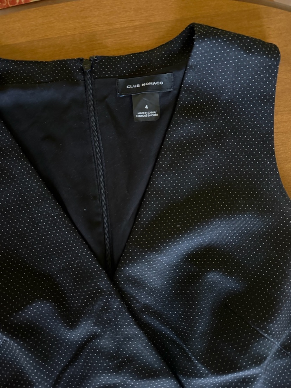Club Monaco Black Sleeveless Wide-Leg Jumpsuit with Gold Buttons - Picture 3 of 7